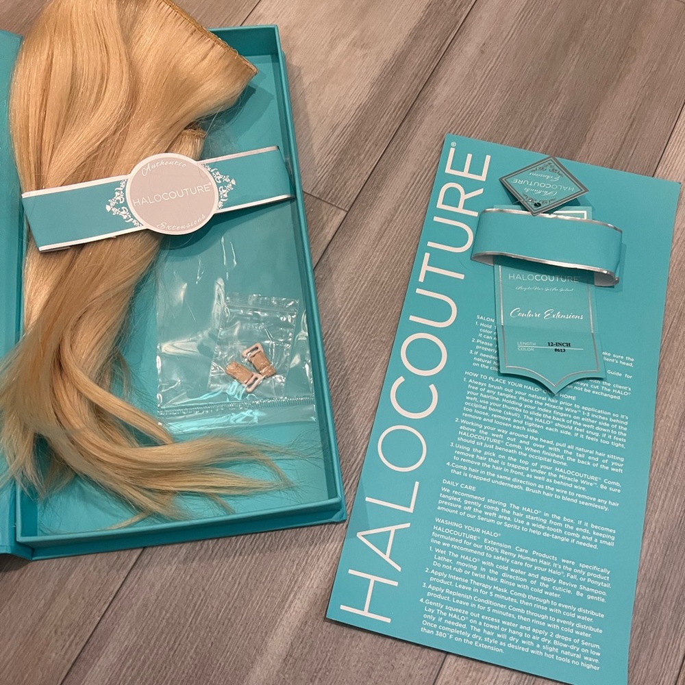 The Original Halo Couture Extensions | 100% Remy Human Hair, 12” Color #613